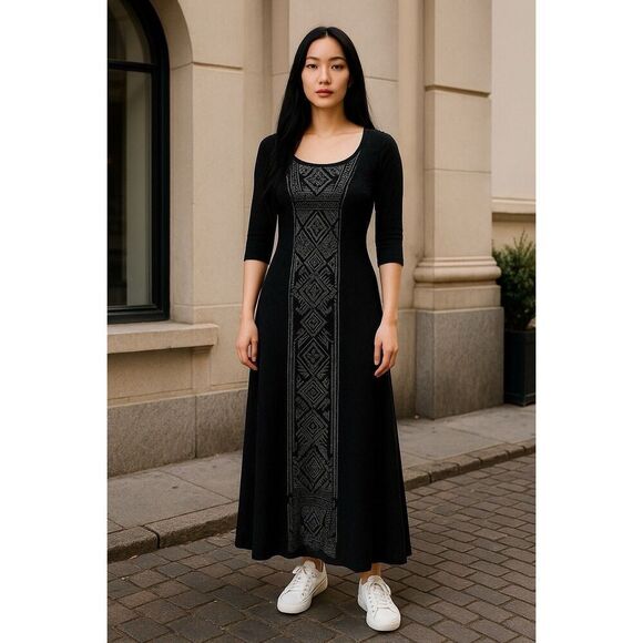 Xhilaration Women’s Halter Maxi Round Neck 3/4. Sleeves XS Excellent Condition - Picture 1 of 8